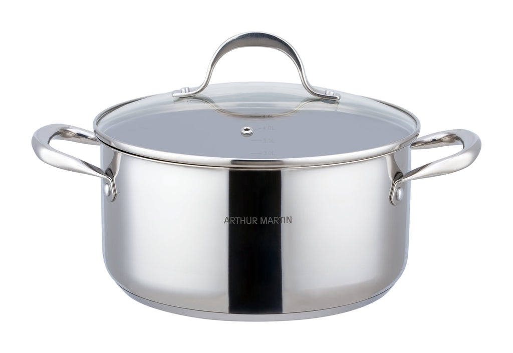 Olla 24cm - Tapa de Vidrio - Acero Inoxidable - Inox