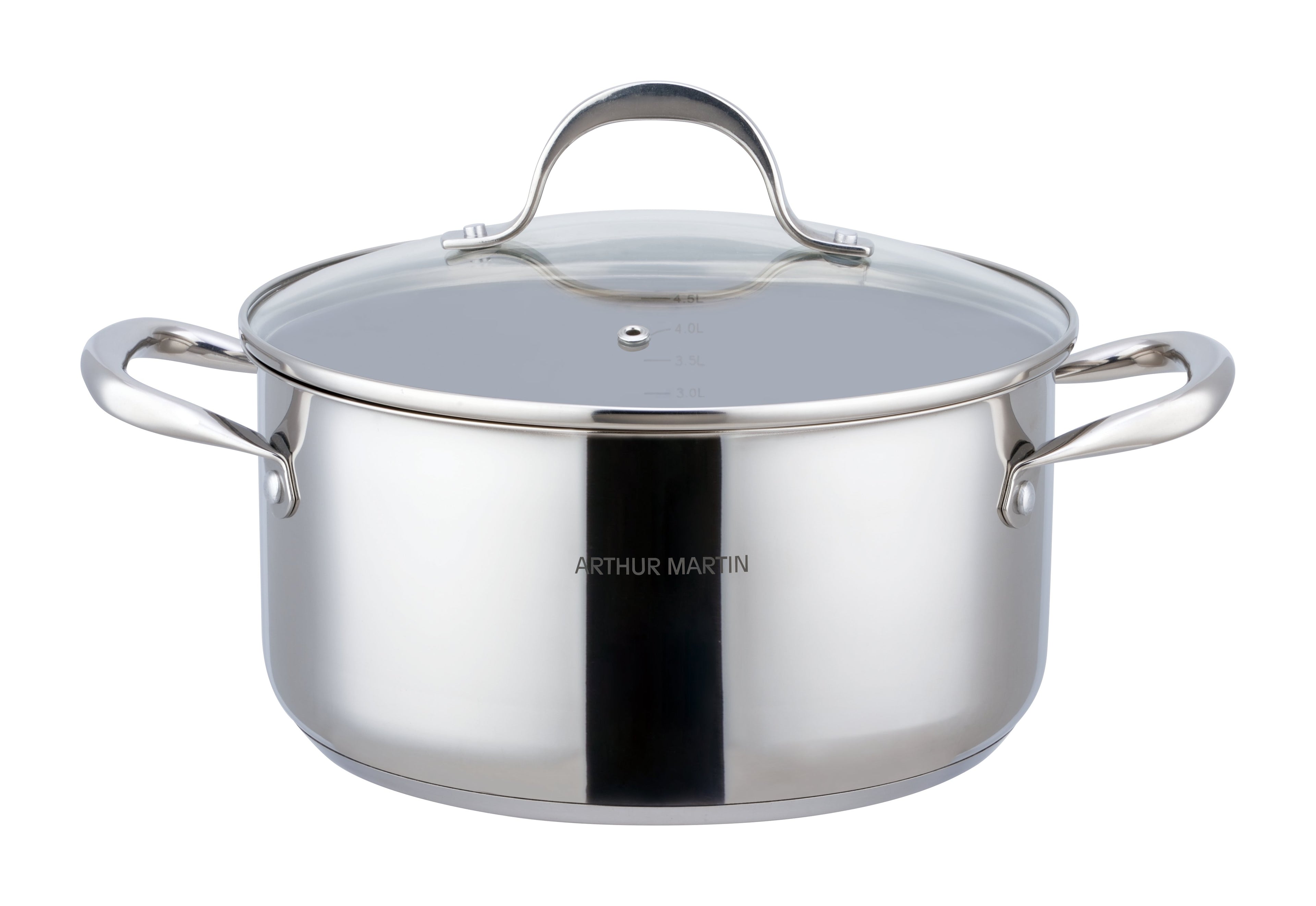 Olla 24cm - Tapa de Vidrio - Acero Inoxidable - Inox