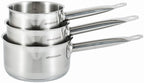 Set 3 Casseroles 14/18/20cm - Acier Inoxydable - Inox