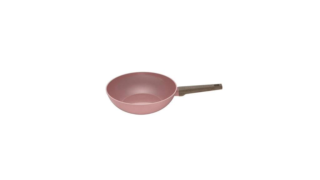 Wok 28cm - Aluminio Forjado - Revestimiento Cerámico - Rosa