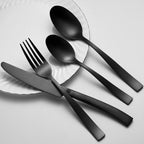 Cutlery 24 Pieces - Stainless Steel - Black