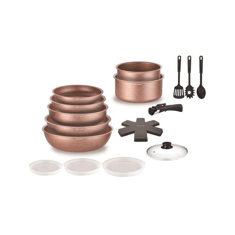 Batería 18 Piezas - Aluminio - Revestimiento Cerámico - Terracota