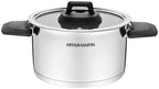 Set of 3 Pots 2/4/6L - Folding Handles - Stainless Steel - Inox