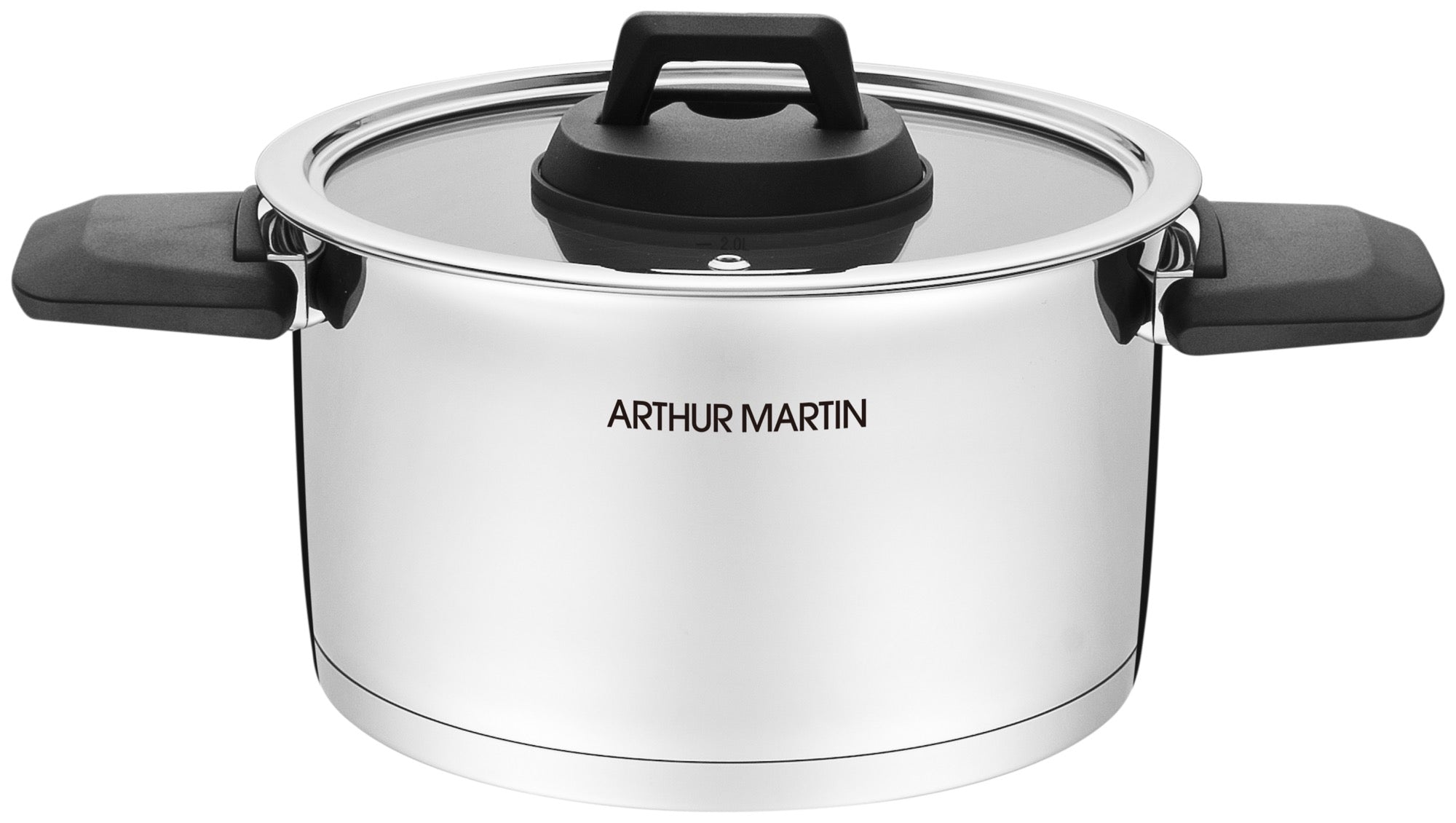 Set of 3 Pots 2/4/6L - Folding Handles - Stainless Steel - Inox