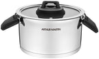 Set of 3 Pots 2/4/6L - Folding Handles - Stainless Steel - Inox