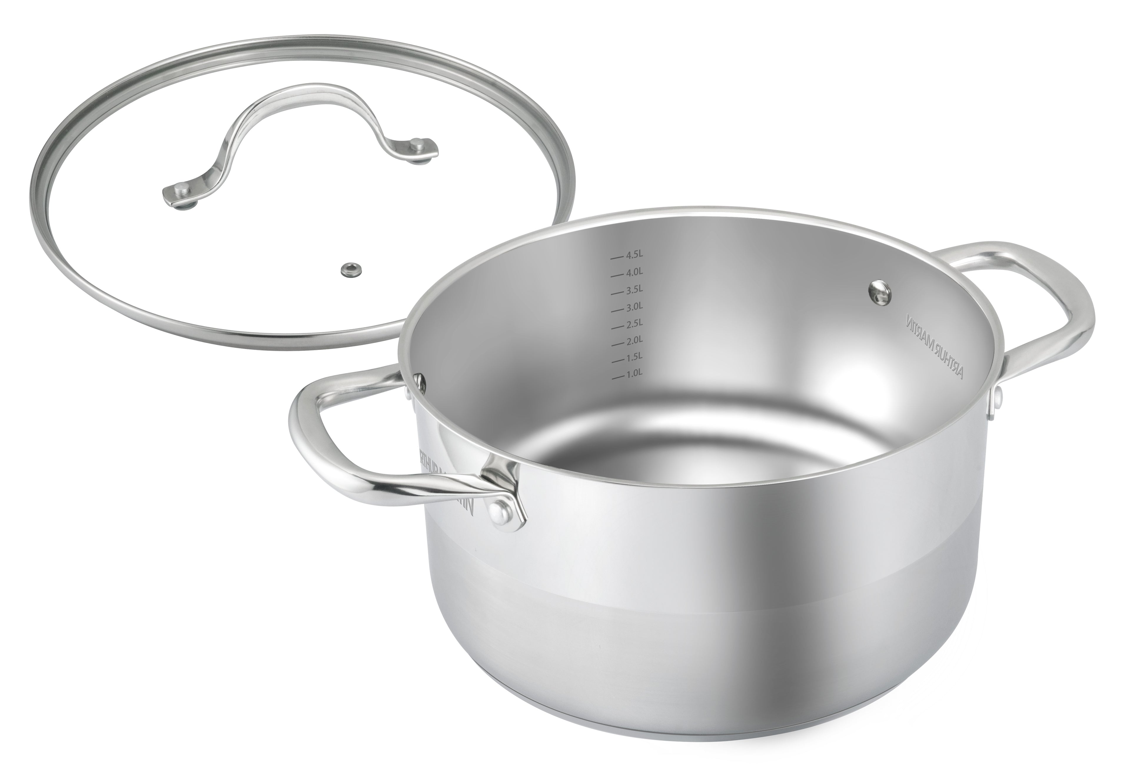 Marmite 28cm - Couvercle En Verre - Acier Inoxydable - Inox