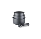 Set 3 Casseroles 16/18/20cm - Aluminium - Anti-Adhésif - Gris Mat