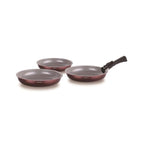 Set De 3 Sartenes 20-24-28 + 1 Mango - Burdeos