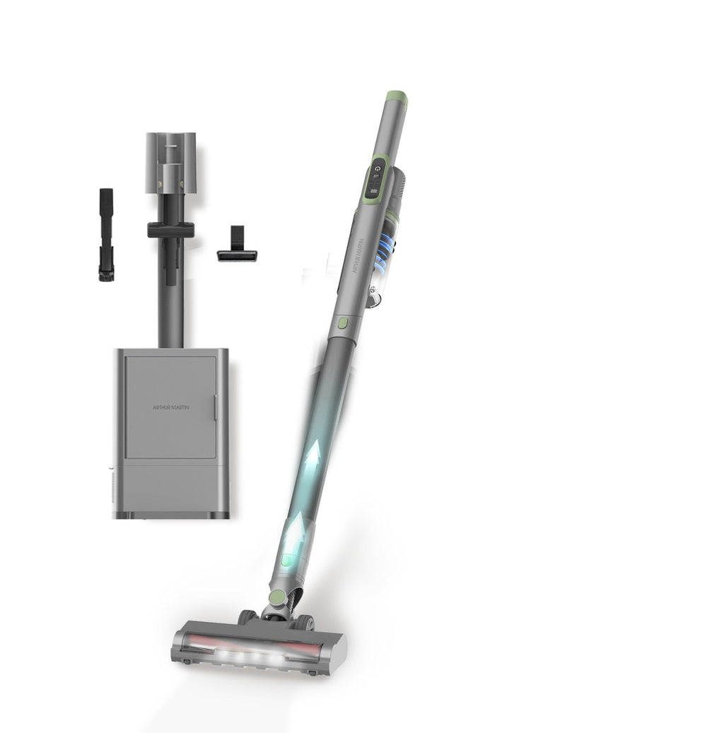 Aspirateur Balai Sans Fil - 2000W - Double Cyclone - Filtre HEPA - Gris