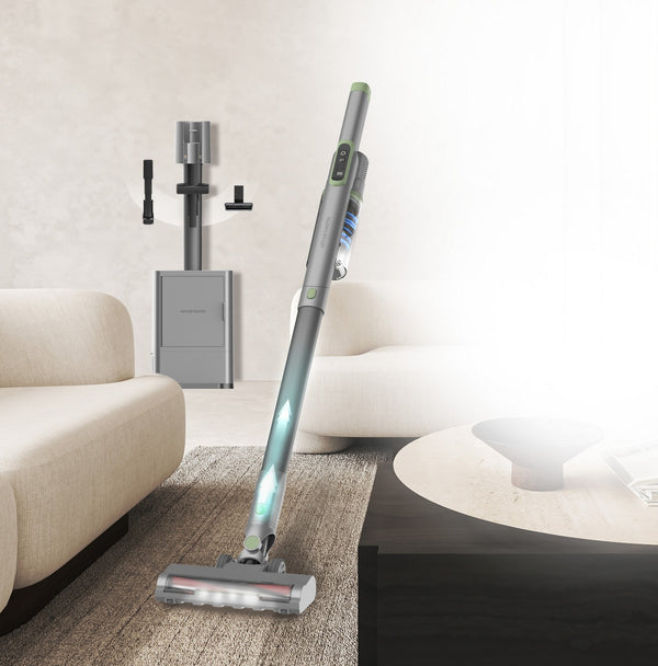Aspirateur Balai Sans Fil - 2000W - Double Cyclone - Filtre HEPA - Gris