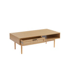 Amana - Coffee Table - Oak Effect and Rattan Cane Webbing