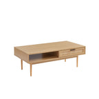 Amana - Coffee Table - Oak Effect and Rattan Cane Webbing
