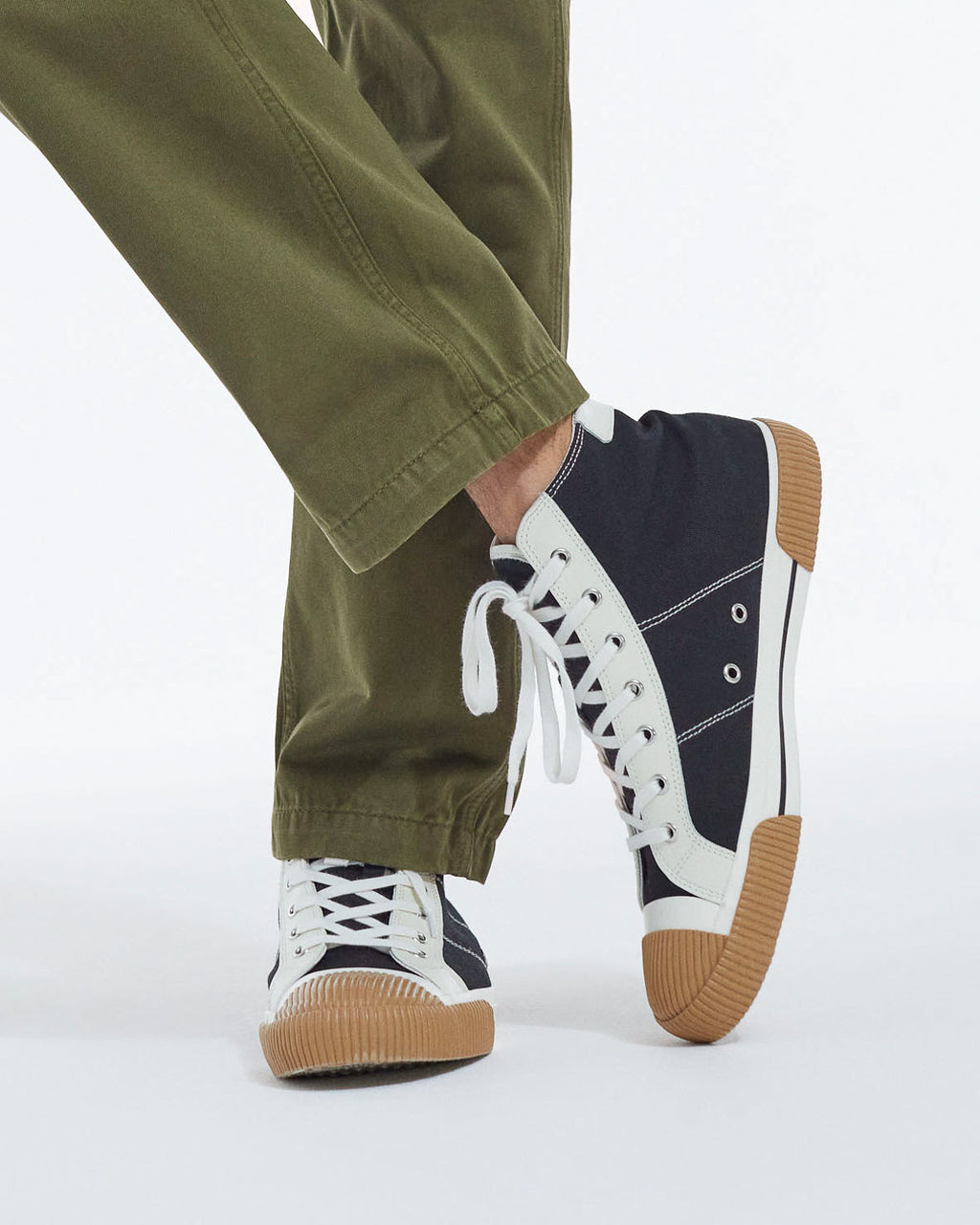 The Kooples - Black Canvas Lace-up High Top Sneakers - Unisex