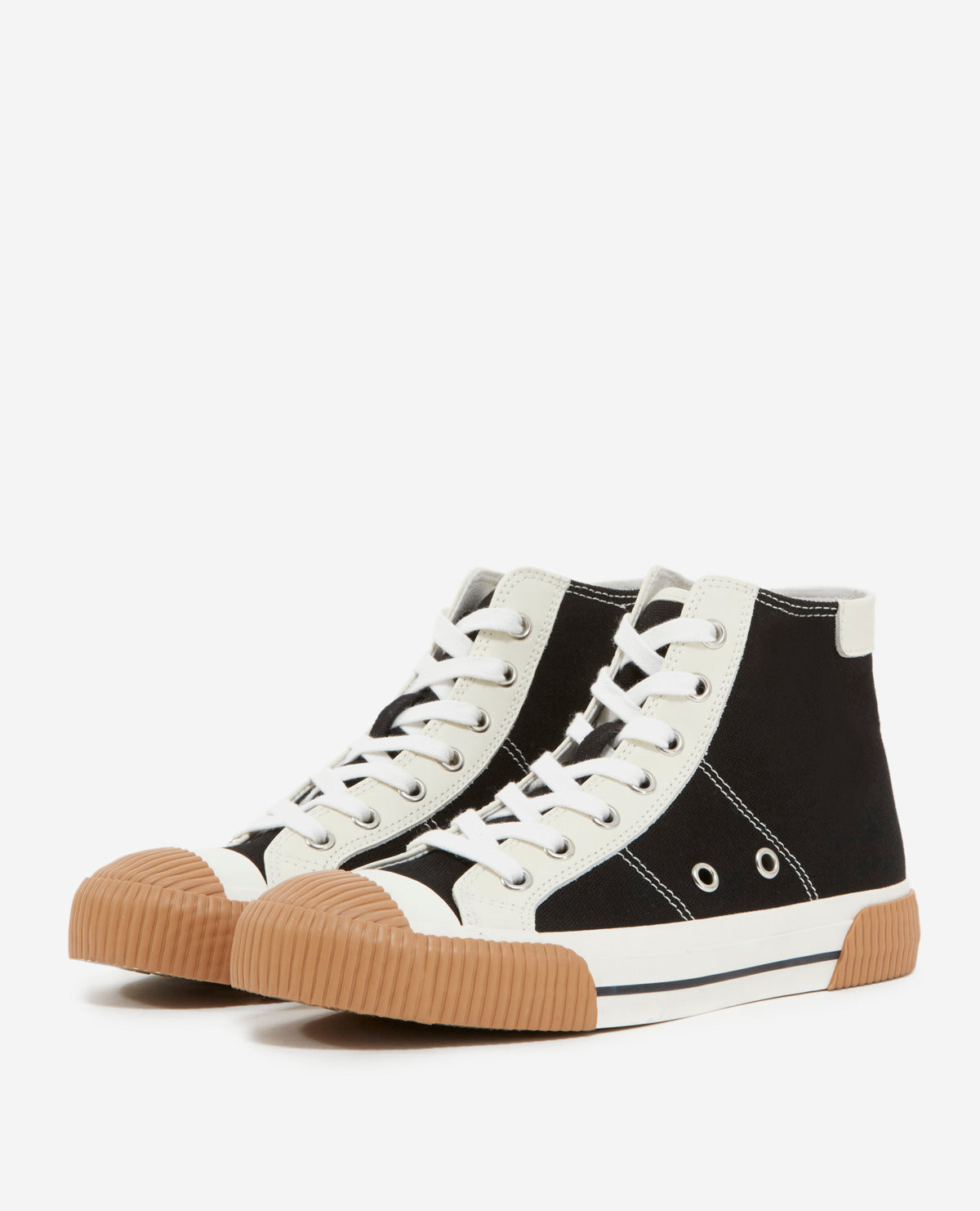 The Kooples - Black Canvas Lace-up High Top Sneakers - Unisex