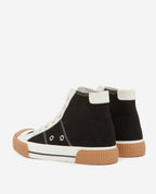 The Kooples - Black Canvas Lace-up High Top Sneakers - Unisex