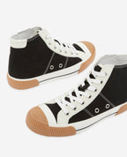 The Kooples - Black Canvas Lace-up High Top Sneakers - Unisex