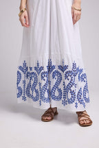 Short Sleeve Long Dress - White