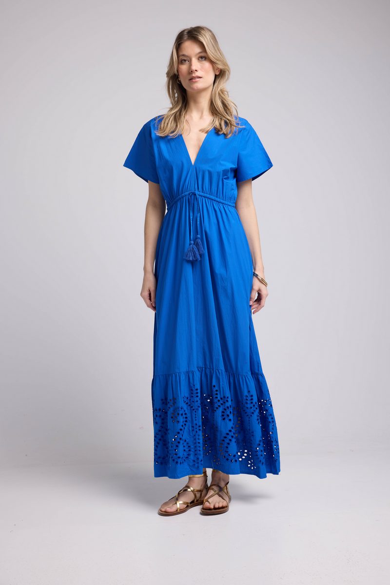 Long Short Sleeve Dress - Blue