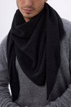 Amel Plain Oversized Triangular Bandana Scarf - Black - Men