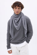 Bufanda bandana oversize triangular lisa Amel - Gris oscuro - Hombre