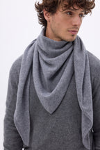 Bufanda bandana oversize triangular lisa Amel - Gris oscuro - Hombre