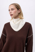 Trekantet bandana – Brushed Cashmere Bandana Amel - Hvid - Dame