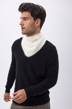 Triangle Bandana – Brushed Cashmere Amel Bandana - White - Men