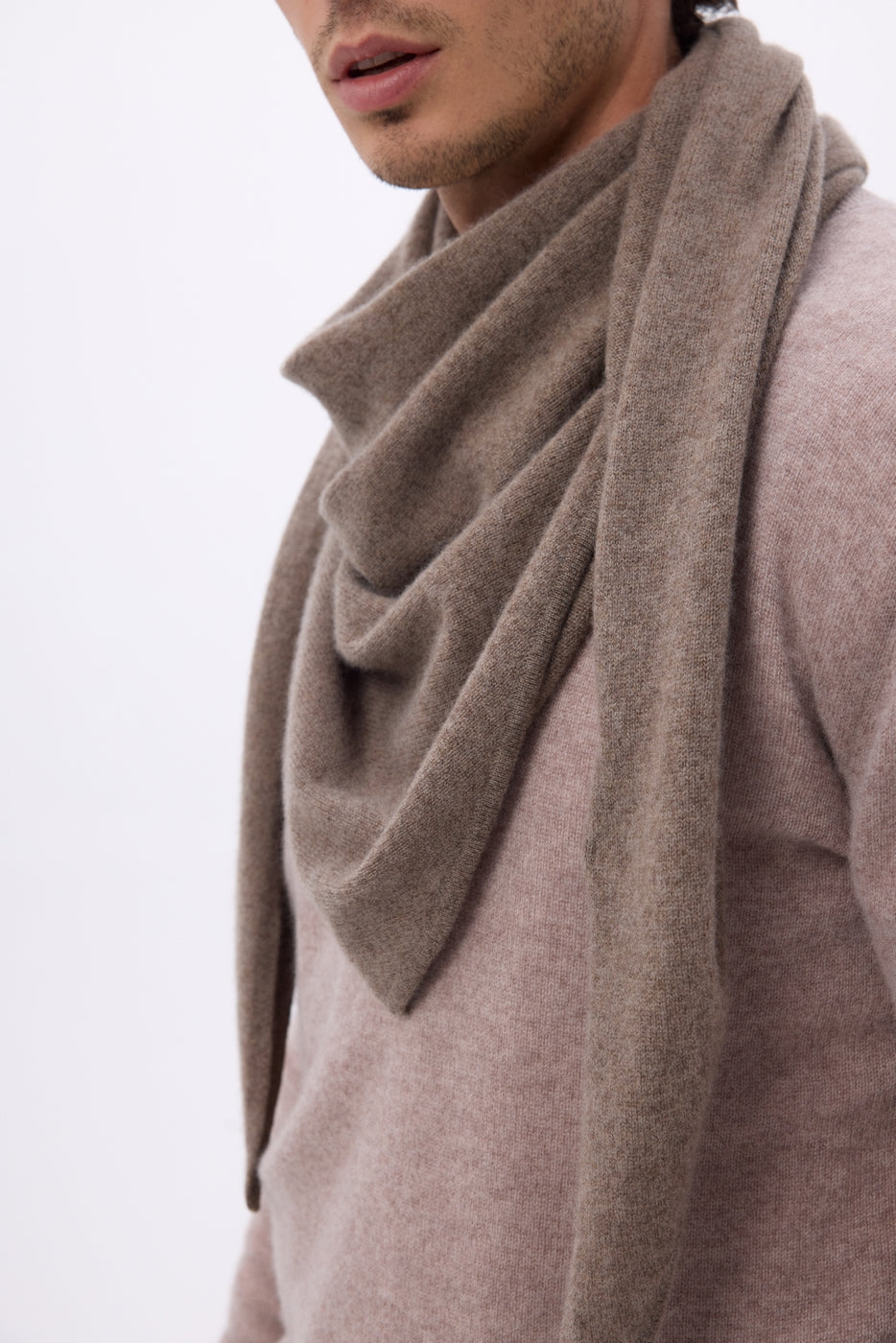 Echarpe Bandana Oversize Triangle Unie Amel - Noisette - Homme