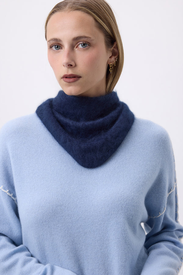 Triangle Bandana – Brushed Cashmere Amel Bandana - Navy Blue - Women
