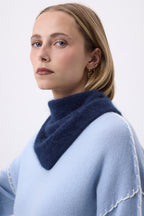 Bandana Triangle – Brushed Cashmere Bandana Amel - Bleu Marine - Femme