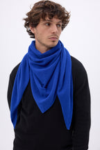 Bufanda bandana oversize triangular lisa Amel - Azul rey - Hombre