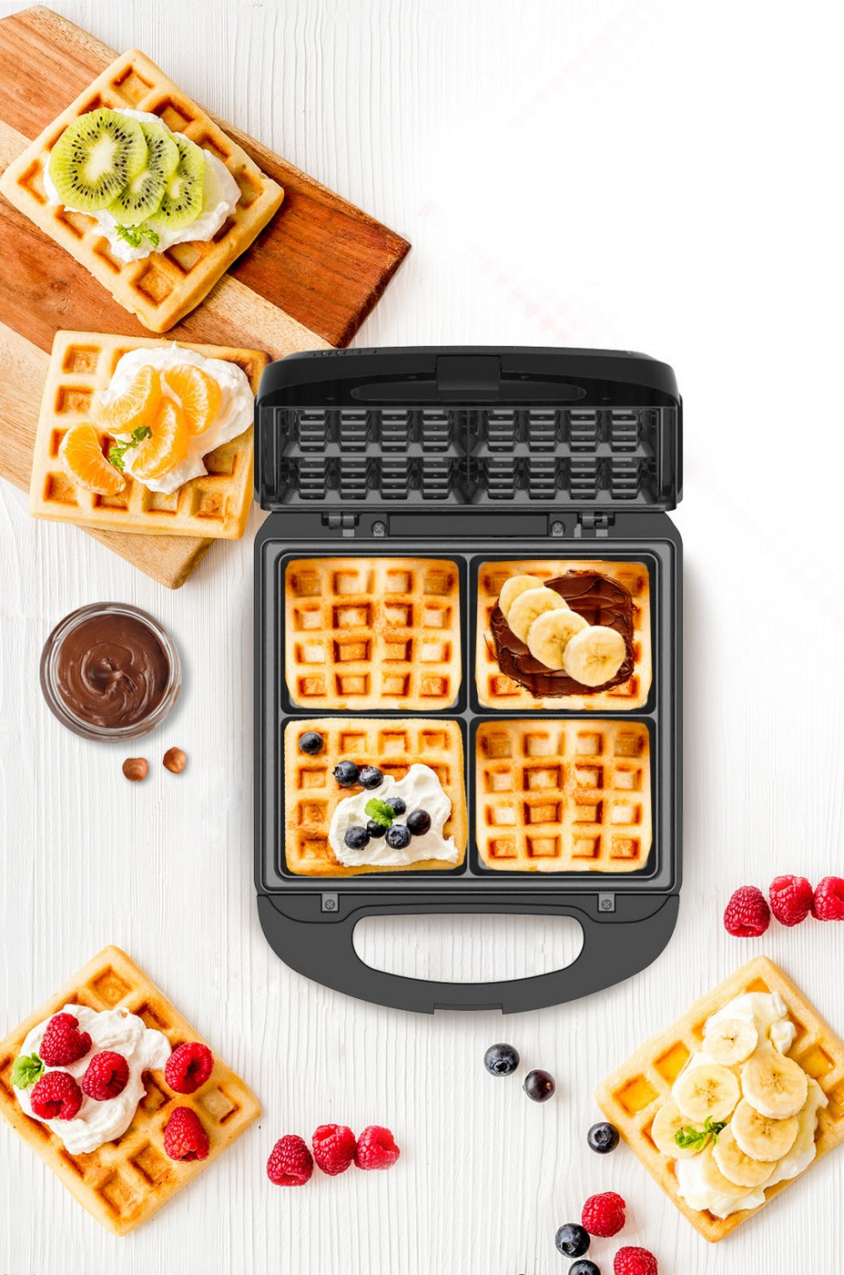Gaufrier + Pot Nocciolata - 1200W - Noir