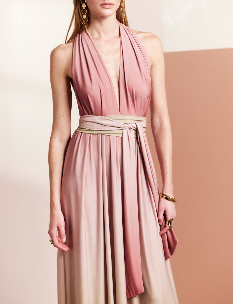 Kleid Annabella in Rosa & Oliv