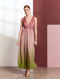 Roze & Olijfgroene Jurk Emina