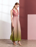 Roze & Olijfgroene Jurk Emina