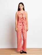 Top Vichy Rose & Orange Yami