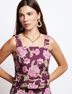 Blomstret Blomme-Top Lila