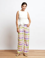 Pantalon Vichy Vert & Lilas Jordy