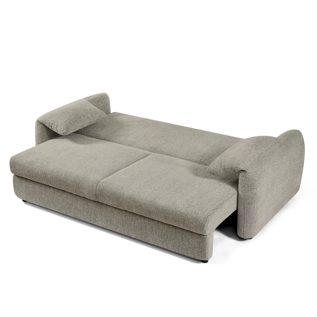 Angea - Canapé Droit Convertible 3 Places - Taupe