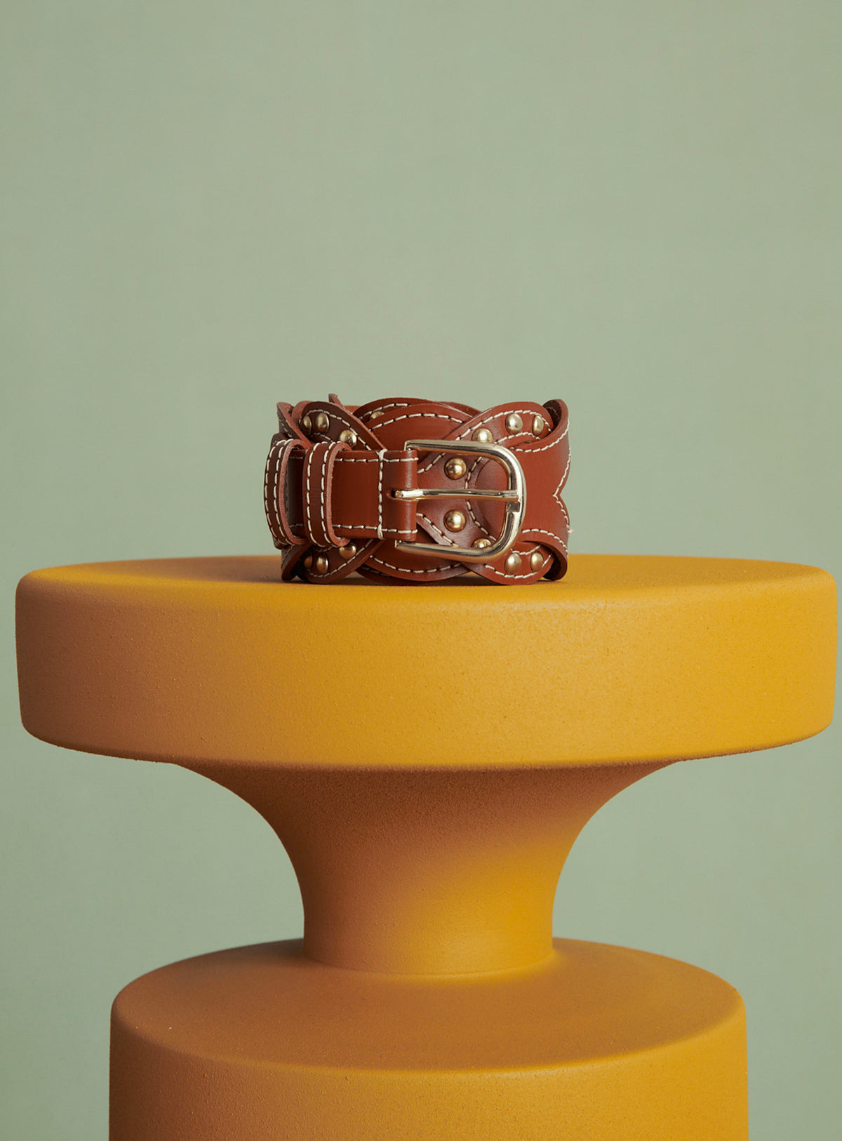 ANGELA BROWN WIDE STUDDED BELT PETITE MENDIGOTE