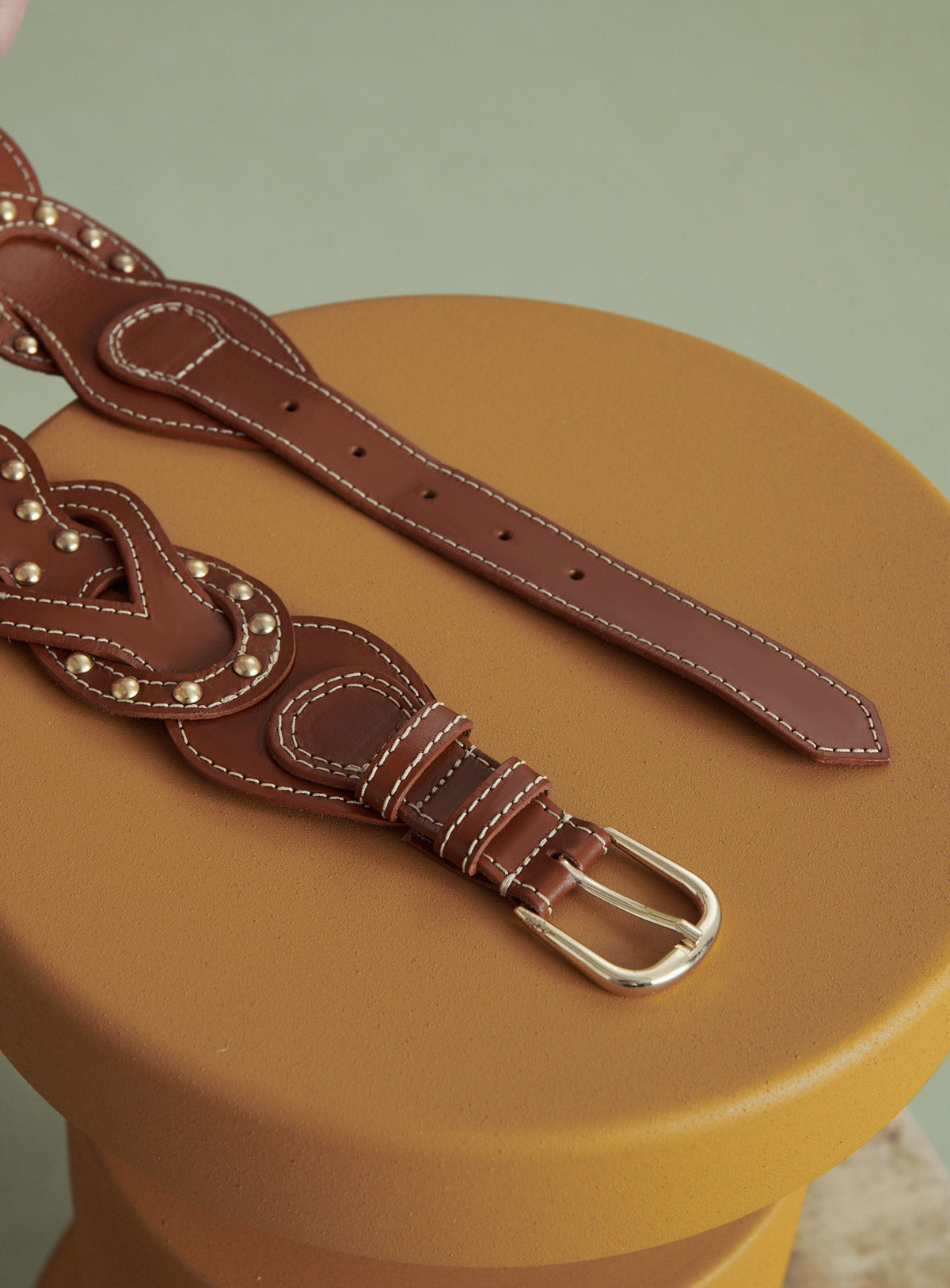 ANGELA BROWN WIDE STUDDED BELT PETITE MENDIGOTE
