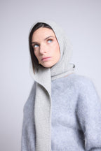Pasamontañas con bufanda unisex Angela - Gris claro - Mixto