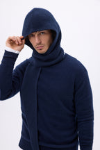 Angela Balaclava Scarf - Navy Blue - Unisex - 100% Cashmere
