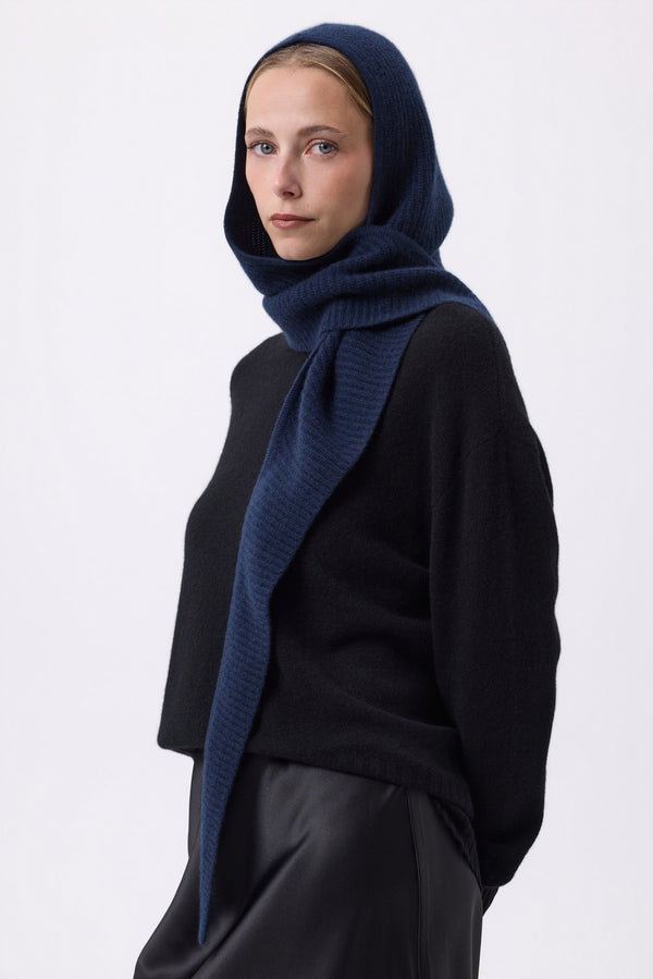 Unisex-Schal-Schlupfmütze Angel - Marineblau - Unisex