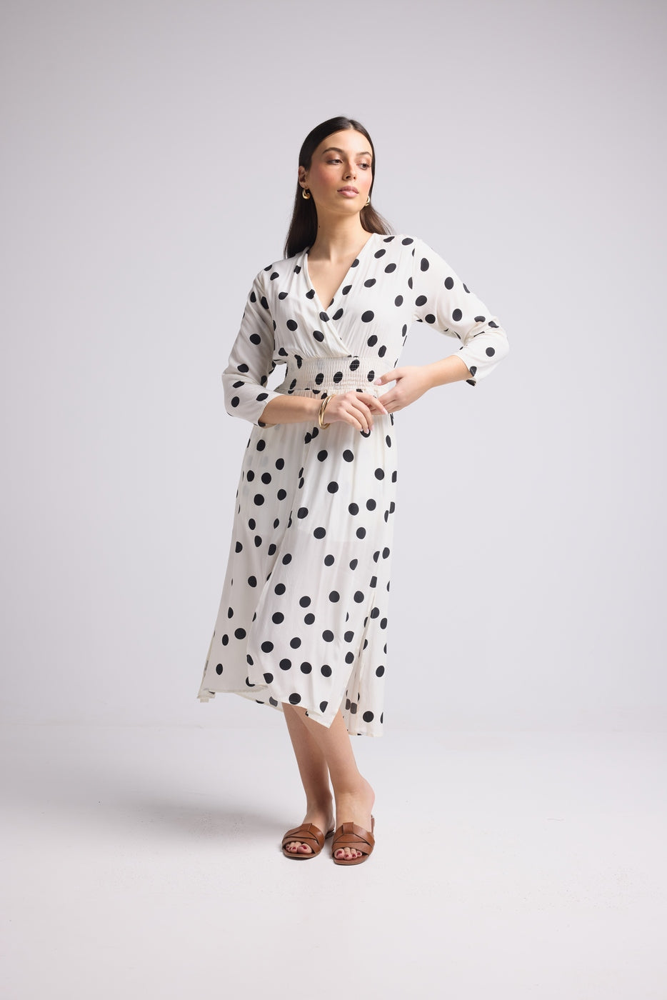 Robe Longue - Antonia - Noir Blanc