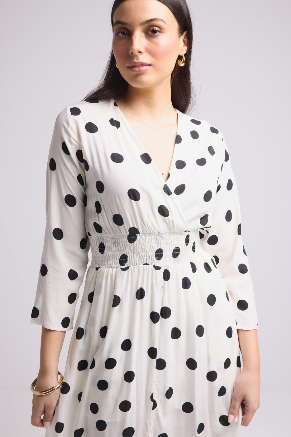 Robe Longue - Antonia - Noir Blanc