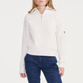 Jersey con media cremallera - Arena - Mujer