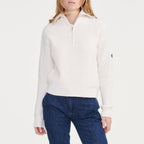 Jersey con media cremallera - Arena - Mujer