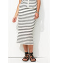 Jupe Midi en Tricot Femme - Noir Raye