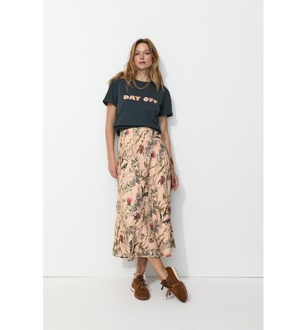 Printed Flared Skirt - Rose Print